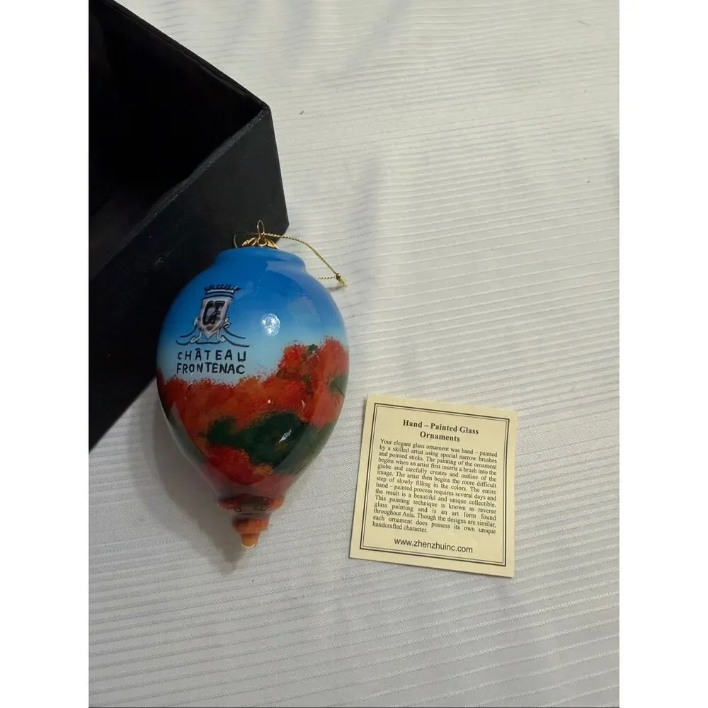 Chateau Frontenac Hand Painted Ornament Signed